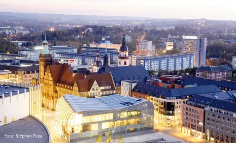 Blick über Stadt Chemnitz