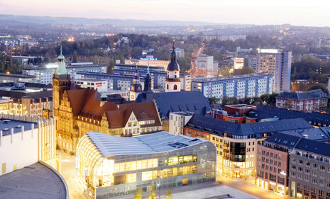 Blick über Stadt Chemnitz